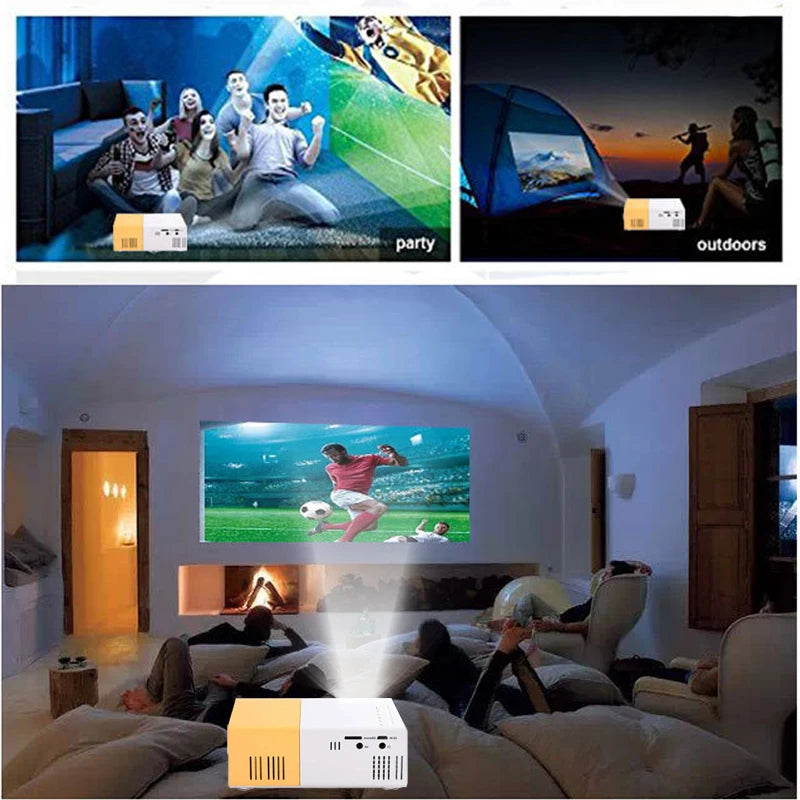 MiniCinema Portable Mini Projector 720P Mini Beamer For Phone Smartphone Home Theater Kids Gift YG300 LCD Projector Easy To Operate