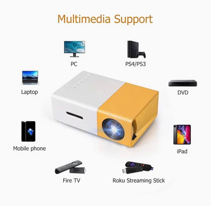 MiniCinema Portable Mini Projector 720P Mini Beamer For Phone Smartphone Home Theater Kids Gift YG300 LCD Projector Easy To Operate